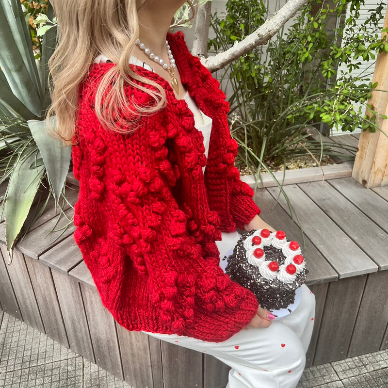 30%OFF《即納》 heart pompon knit – MORE self LOVE