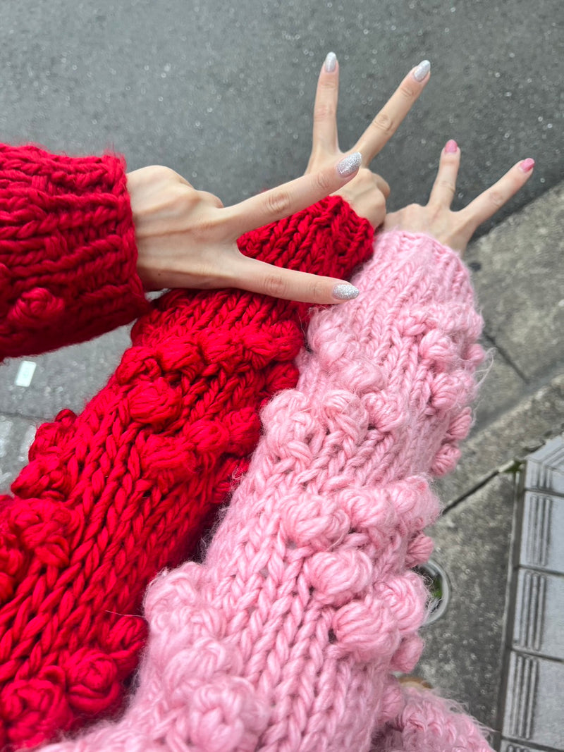 【Ranking NO.1】《即納》 heart pompon knit