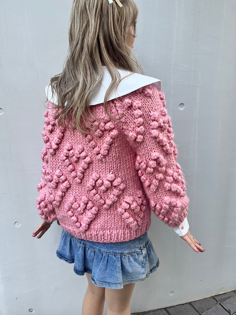 30%OFF《即納》 heart pompon knit – MORE self LOVE